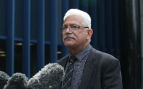 Maan Alkaisi - the spokesperson for the CTV Families Group, outside Wellington High Court.