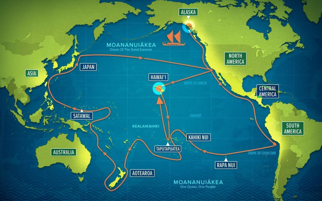 Hōkūleʻa's four-year circumnavigation of the Pacific launched in Alaska on June 15