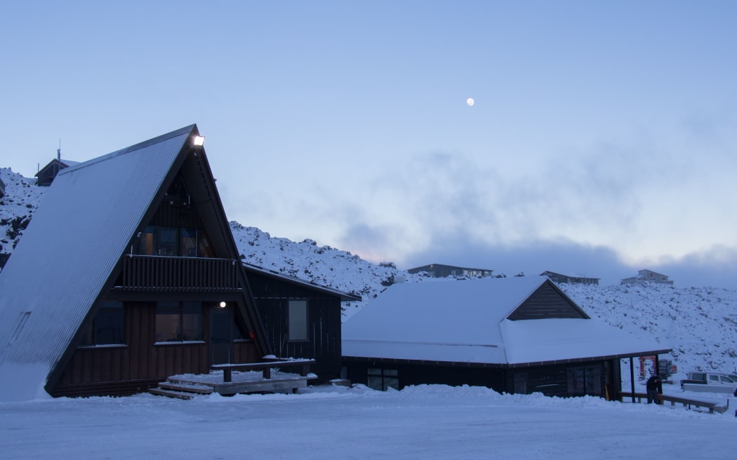 Snow at the base of Whakapapa Ski Field.