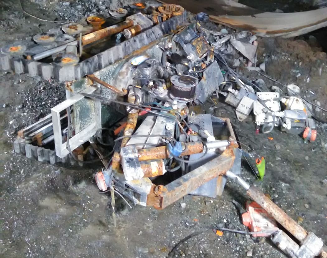 An Army robot recovered from 944 metres into the drift of Pike River Mine.