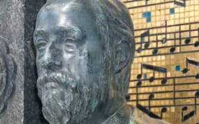 Bust of Borodin at his tomb in Tikhvin Cemetery