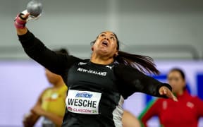 New Zealand's Maddison-Lee Wesche competes at the 2024 World Athletics Indoor Championships, Glasgow