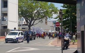 An estimated 200 people attended the march in New Caledonia.