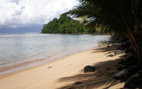 A beach on Upolu island, Samoa.
