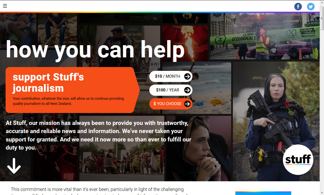 The online appeal to readers on Stuff.co.nz