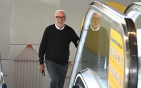 Auckland mayor Wayne Brown was all smiles as he makes his way through Karanga-a-Hape station on Monday morning.