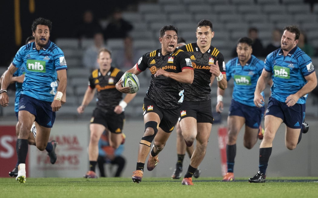 Chiefs back Anton Lienert-Brown, during the Super Rugby match between the Blues and the Chiefs