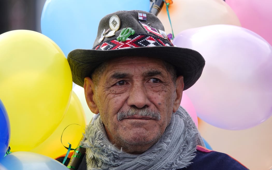Many marchers turned up with balloons or brightly coloured clothing.