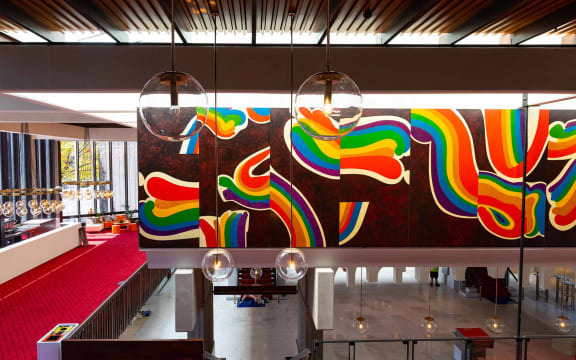 The Rainbow Pieces mural by Pat Hanly