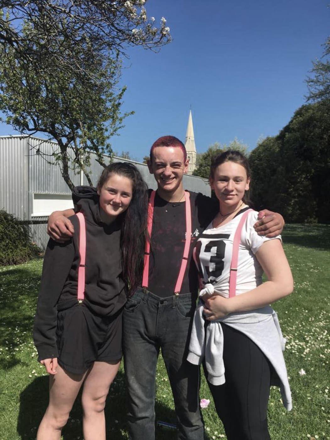 Zara Blackie (right) with brother Hayden and friend Rakyla Marsters. Zara was killed in an alleged hit-and-run in Oamaru on Tuesday night.