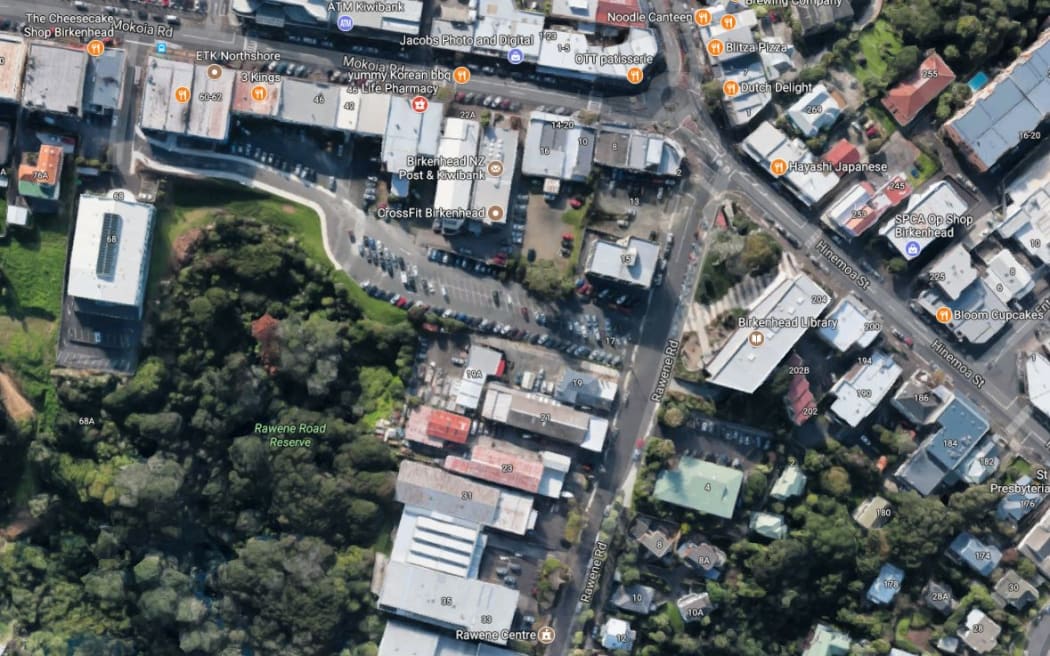 The carpark on Rawene Rd, Birkenhead.