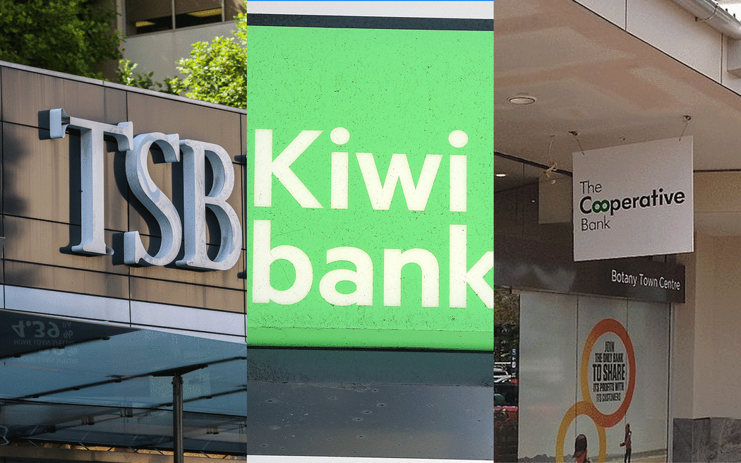 Left to right: TSB Bank, Kiwibank, Co-operative Bank