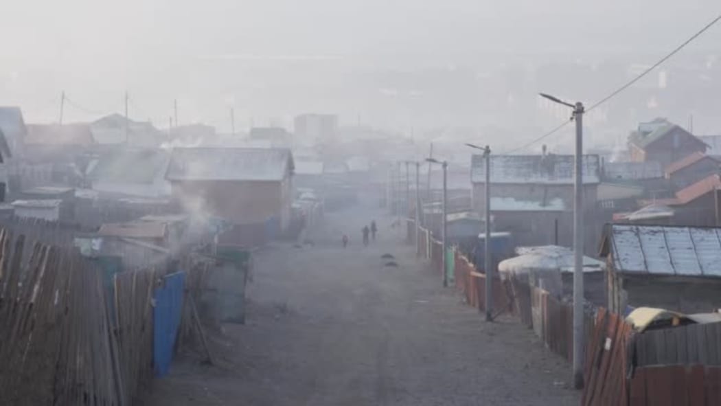Raw coal being burned, causing significant air pollution in Ulaanbaatar, capital of Mongolia (BBC News 10pm bulletin - 24/03/19 - ABSA627D)