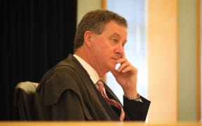 Justice Venning at Winston Peters' superannuation case at the Auckland High Court.