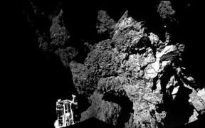 Rosetta's lander Philae on the surface of Comet 67P.