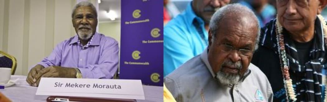 Sir Mekere Morauta (left) and Sir Michael Somare (right)