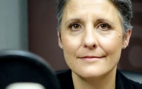 Laila Harre in Radio New Zealand's Auckland studio.