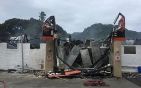 The aftermath of the Raro Mart fire in Rarotonga, Cook Islands