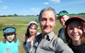 Dr Anne Solomon and her husband Aeron Davis, with their daughters Hannah, Miriam and Kezia