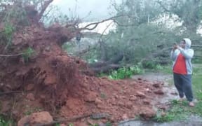 Tropical Cyclone Keni aftermath at Vunisea on Kadavu in Fiji.