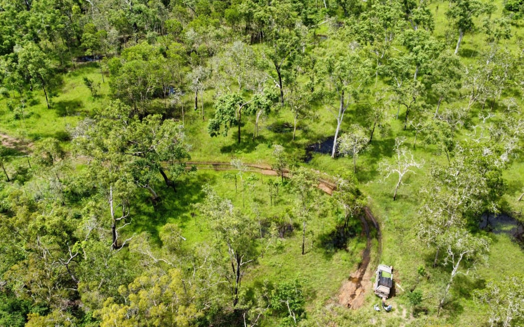 The pair took drone footage of the remote area they were travelling in.