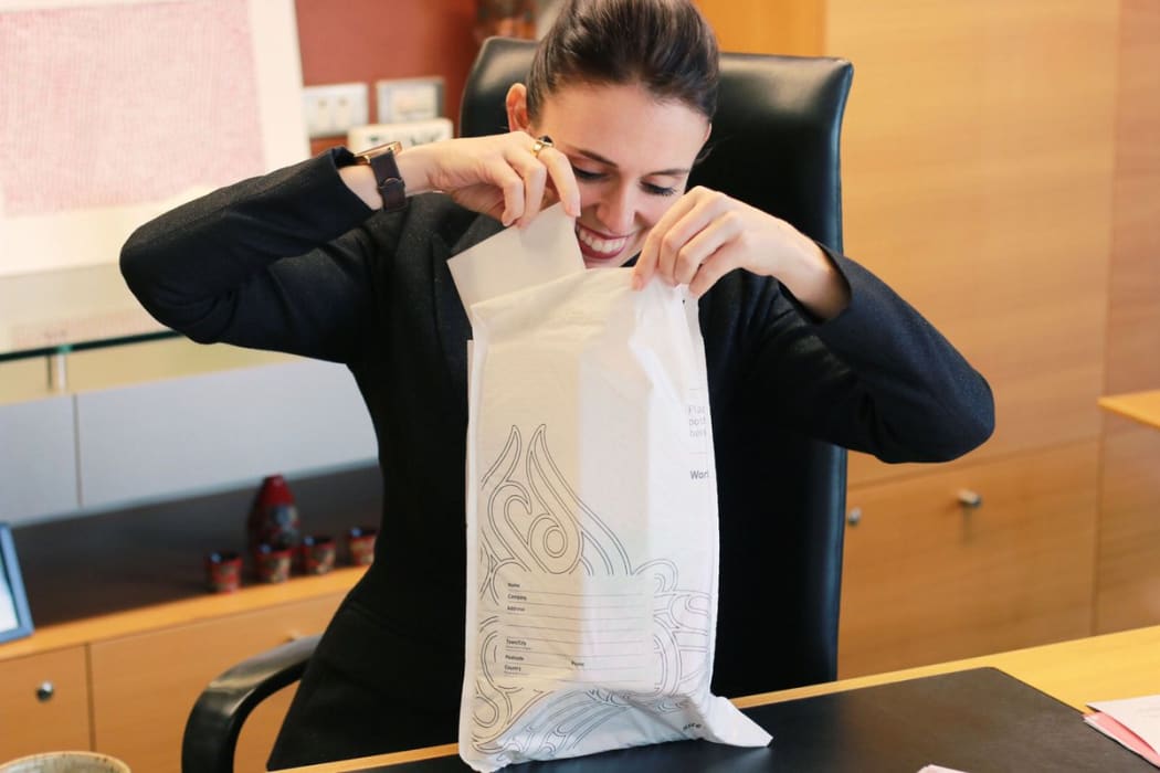 The Prime Minister Jacinda Ardern sending off her NZ Secret Santa