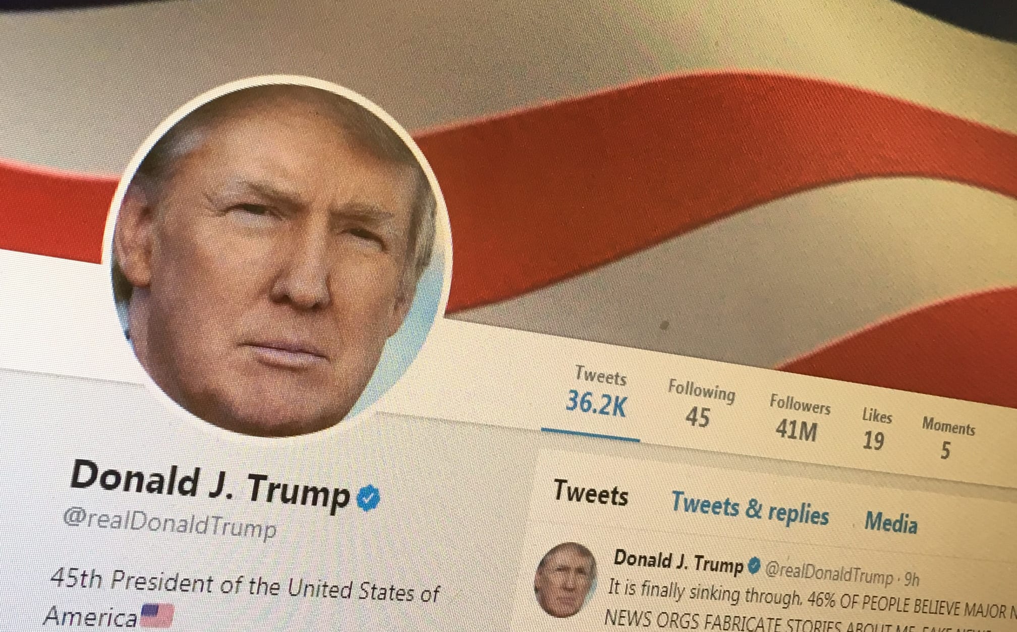 Donald Trump has an official @POTUS Twitter account, but more often tweets from his personal account