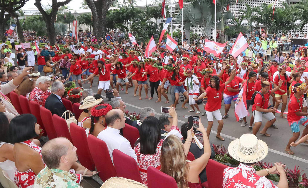 French Polynesian Autonomy Day parade in Papeete.