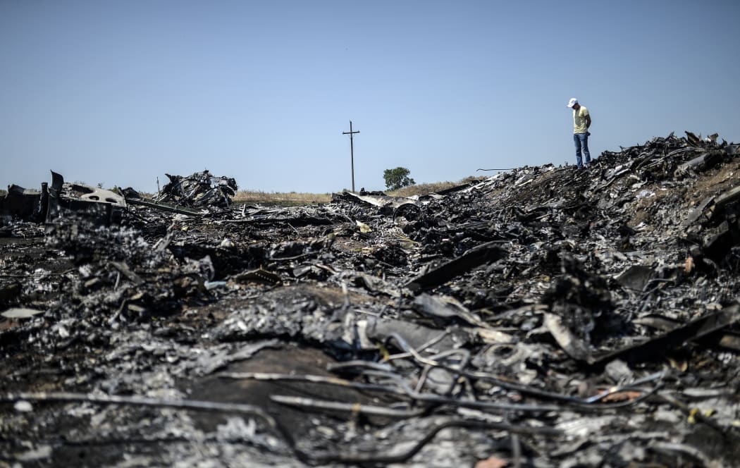 Witnesses have been sending images of the crash site to police in the Netherlands.