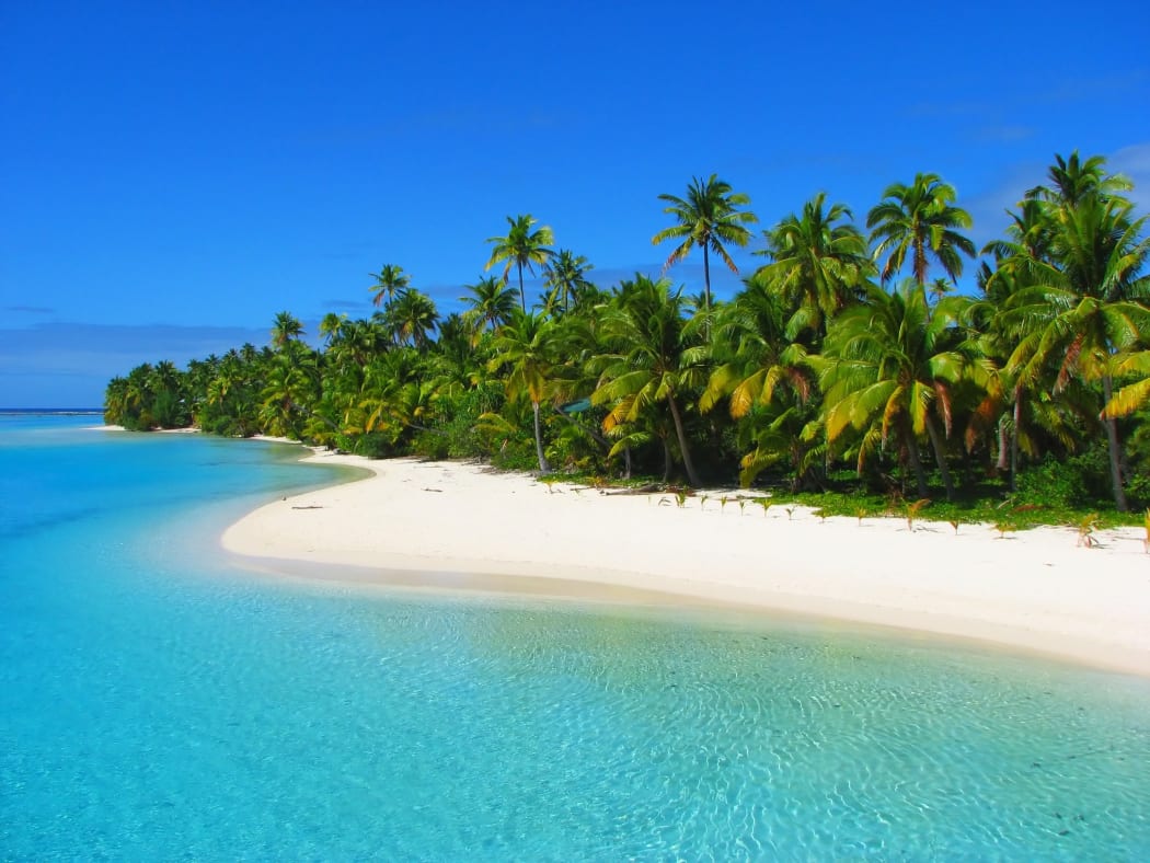 A beach in One Foot Island, Aitutaki, Cook Islands