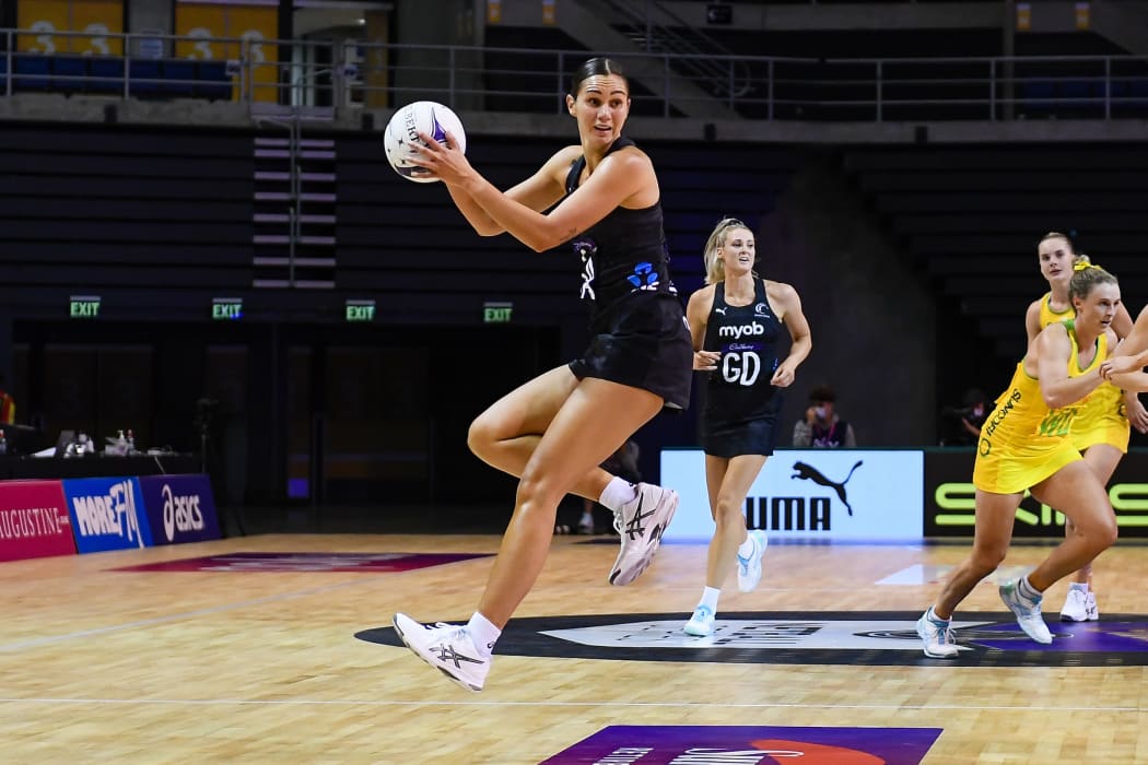 Ameliaranne Ekenasio of the Silver Ferns during the 1st Constellation Cup netball match, New Zealand Silver Ferns Vs Australian Diamonds at Horncastle Arena, Christchurch