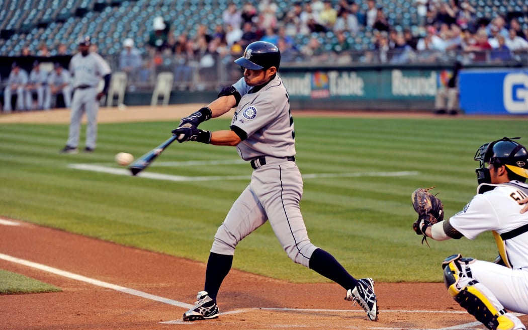 Seattle Mariners outfielder Ichiro Suzuki batting in 2009.