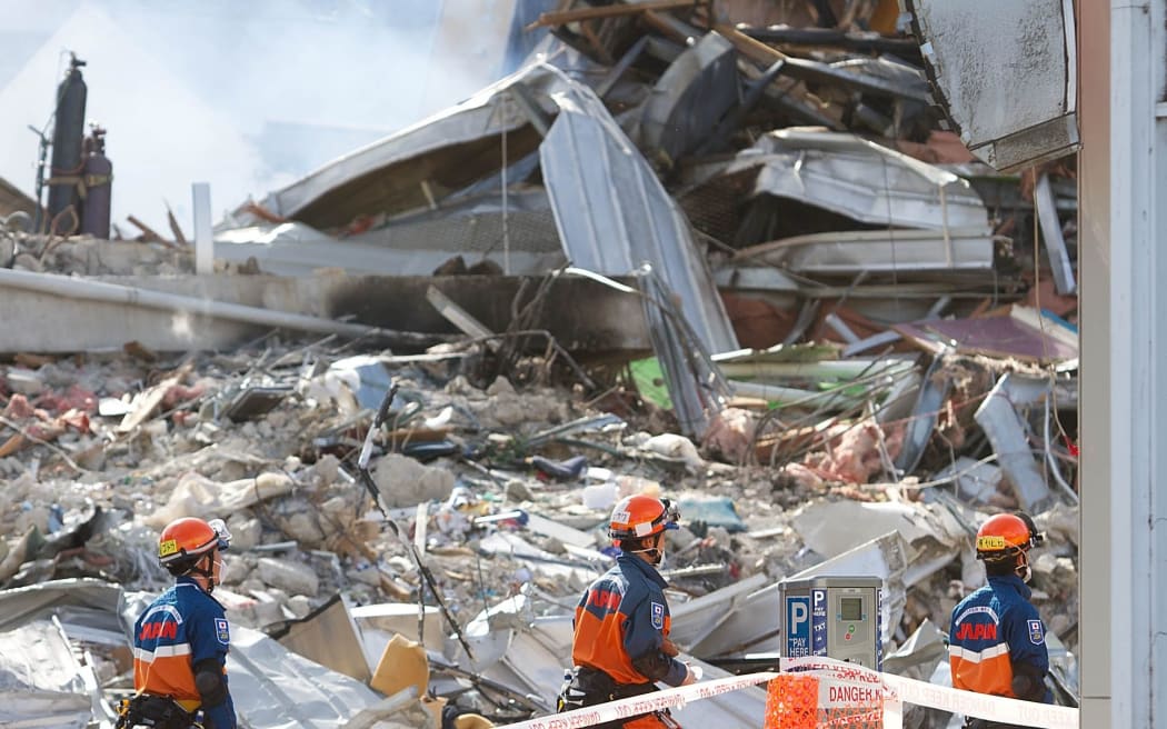 The ruins of the CTV building two days after the 22 February 2011 earthquake.