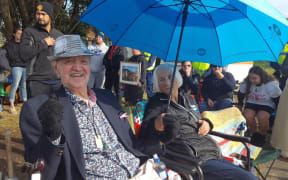 Joe Hawke who led the occupation at Bastion Point has arrived at Ihumātao.