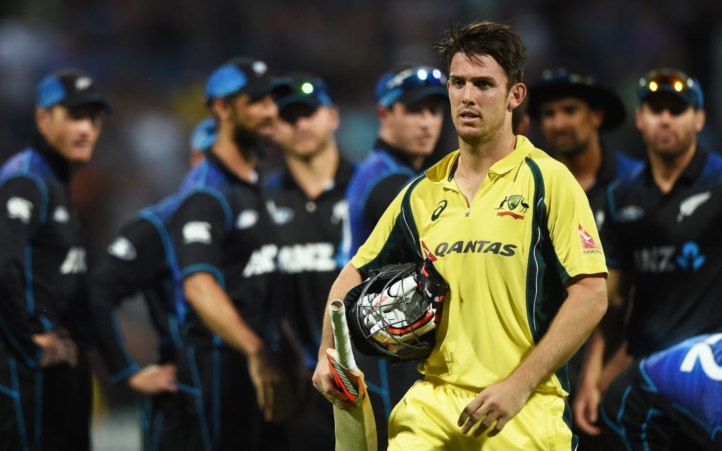 Australian Mitchell Marsh dismissed in Hamilton 2016.