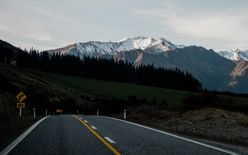 The Haast Pass road.