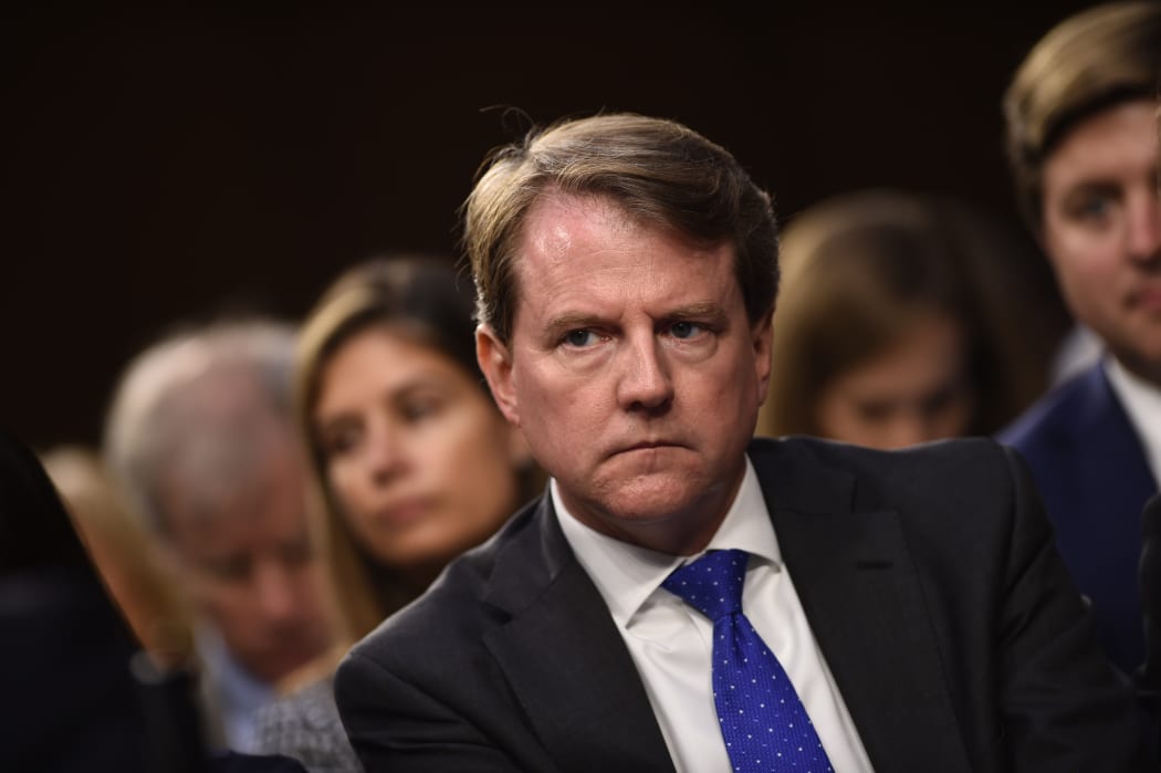White House Counsel Don McGahn listens during a hearing of the Senate Judiciary Committee on the nomination of Brett Kavanaugh to the US Supreme Court in Washington, DC.
