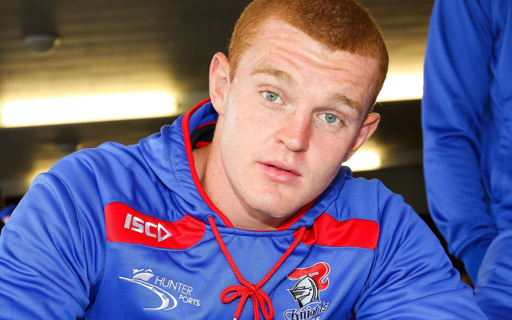 Newcastle Knights rugby league player Alex McKinnon who was paralysed when playing in the NRL.