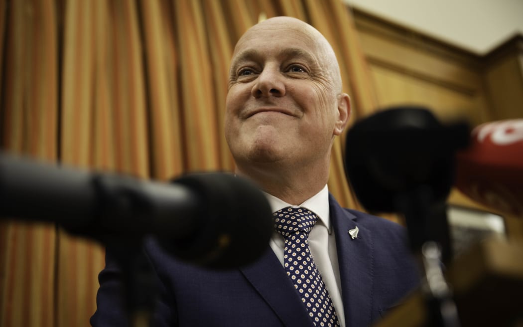 Christopher Luxon speaks to media after the reveal of the special votes in Election 2023