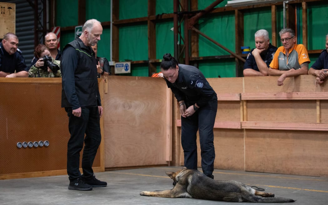 Dogs trainer Dick Staal at a NZDF training seminar