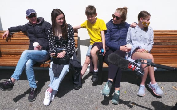 Families in Auckland during school holidays under level 3 lockdown.