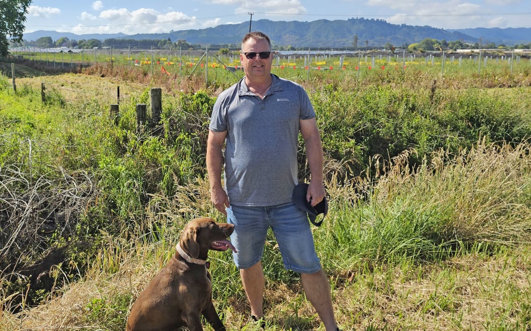 Jo Spod is not happy with his view of a new solar farm being built across the road from him as screening plants fail to meet consent conditions.