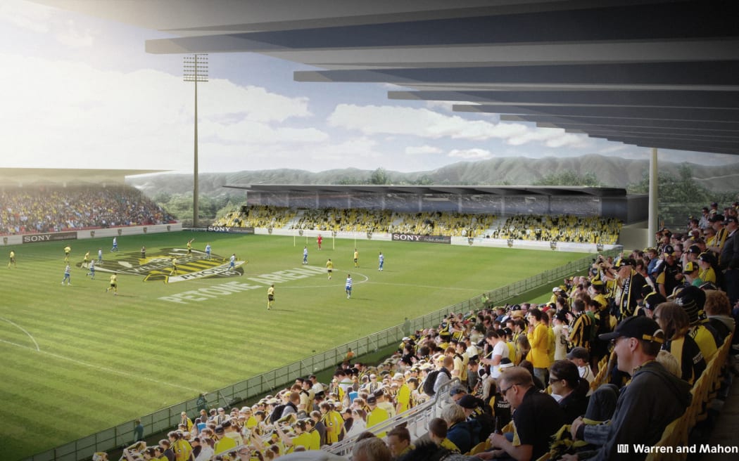 An artist's impression of the proposed Petone stadium.