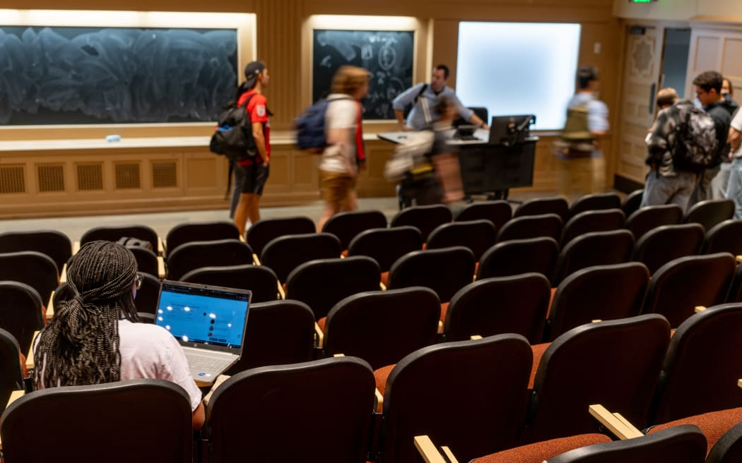 A university lecture hall.