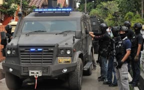 Indonesia's Detachment 88 counter-terrorism unit carrying out a raid in Banten province, in 2018.
