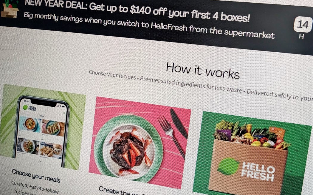 The HelloFresh website in January 2023.