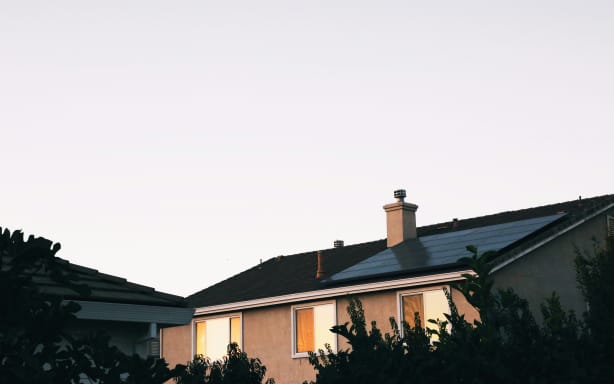 Rooftop solar panels.