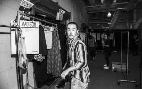 Jonathan back stage for Suno Spring 2016 (September 2015 at New York Fashion Week)