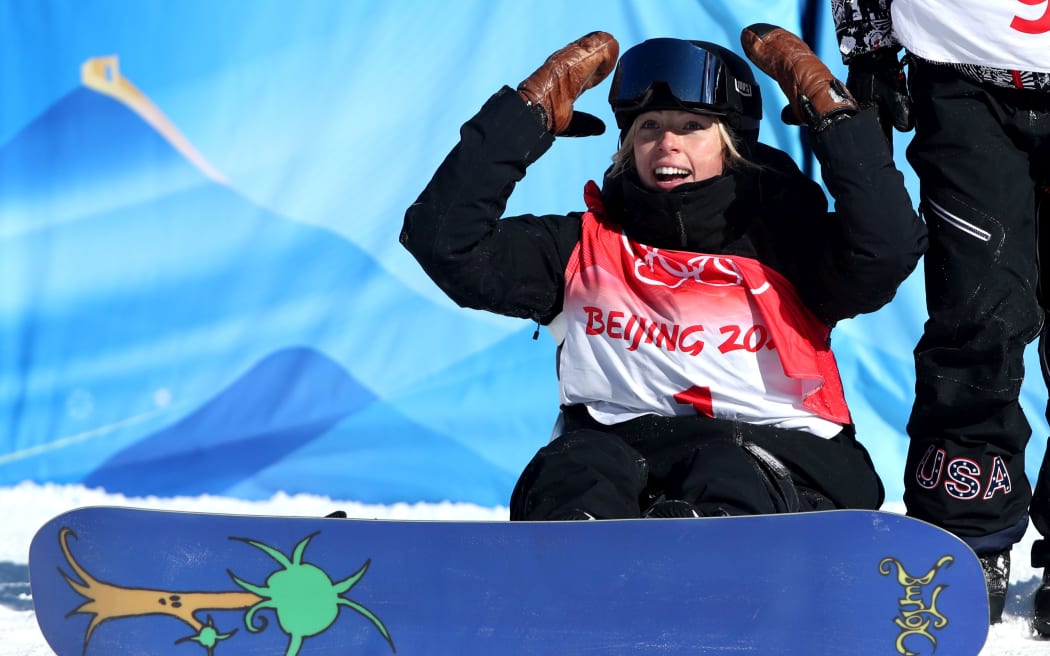 Zoi Sadowski Synnott of New Zealand at Beijing Winter Olympics.