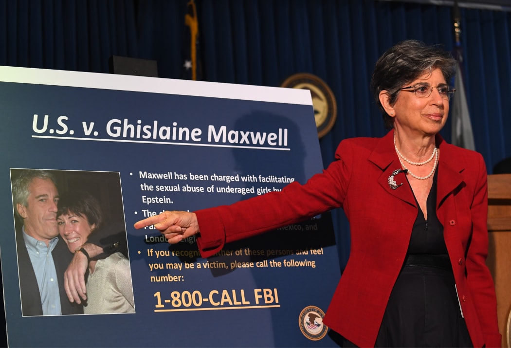 Acting US Attorney for the Southern District of New York, Audrey Strauss, announces charges against Ghislaine Maxwell at a media conference, 2 July 2020, press conference in New York City.
